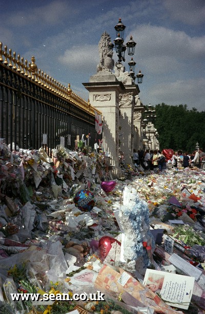 Photo of flowers for Princess Diana in London, UK