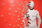 Disintegration, a Lego sculpture