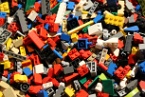 random multicoloured Lego pieces