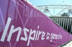 the Olympic ring at the stadium
