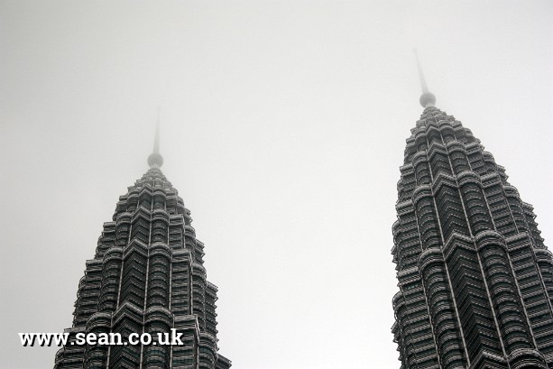 Photo of the top of the Petronas Twin Towers in Malaysia