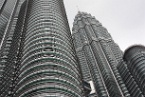 a close-up of the Petronas Towers