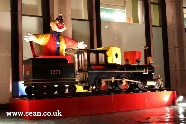 Photo of a toy train Christmas decoration in New York, USA