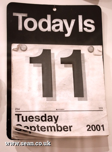 Photo of a calendar recovered from the World Trade Center in New York, USA