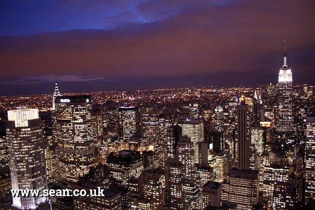 Photo of the New York Skyline at night in New York, USA