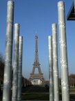 the Wall for Peace and Eiffel Tower