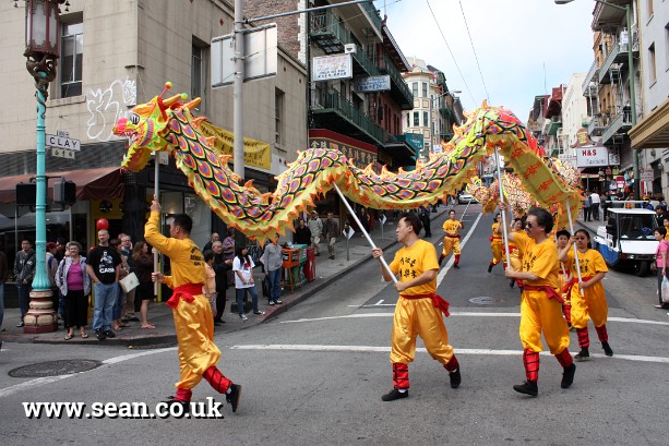 Photo of a dragon dance, San Francisco in San Francisco, USA