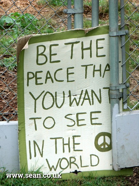 Photo of a peace sign in the Golden Gate Park in San Francisco, USA