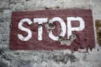a Stop sign at Alcatraz