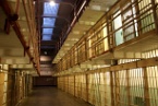 the cell block at Alcatraz