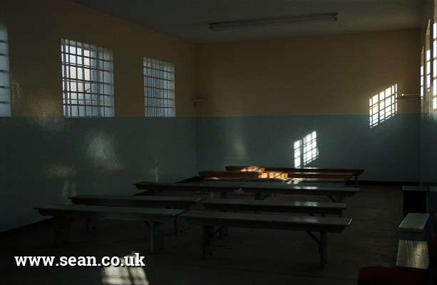 Photo of the classroom on Robben Island in South Africa