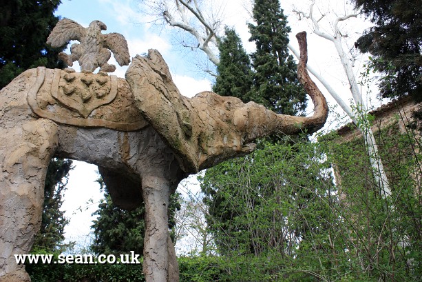 Photo of a Dali elephant, Dali Gala Castle, Pubol in Spain