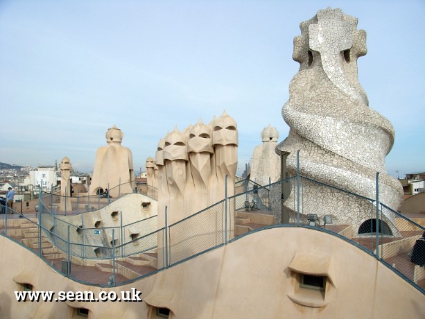 Photo of the roof of La Pedrera in Spain