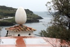 an egg on top of a building at Dali's house, Port Lligat