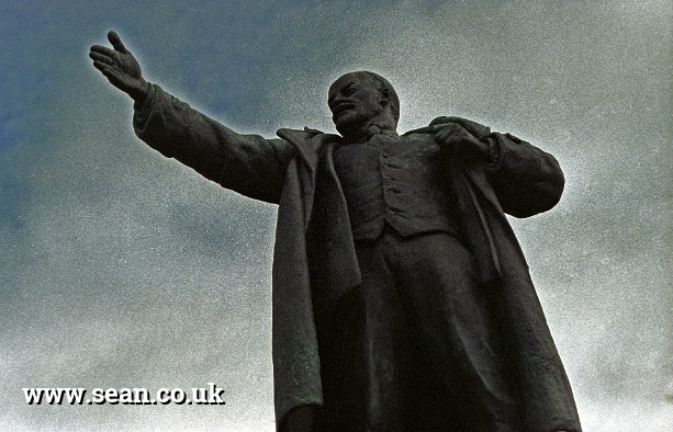 Photo of the Lenin statue in St Petersburg in St Petersburg