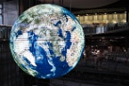 a world globe, inside the Miraikan