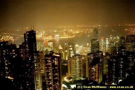 A night time view of Hong Kong