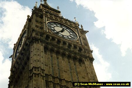 Big Ben, the clock on London's Houses of Parliament